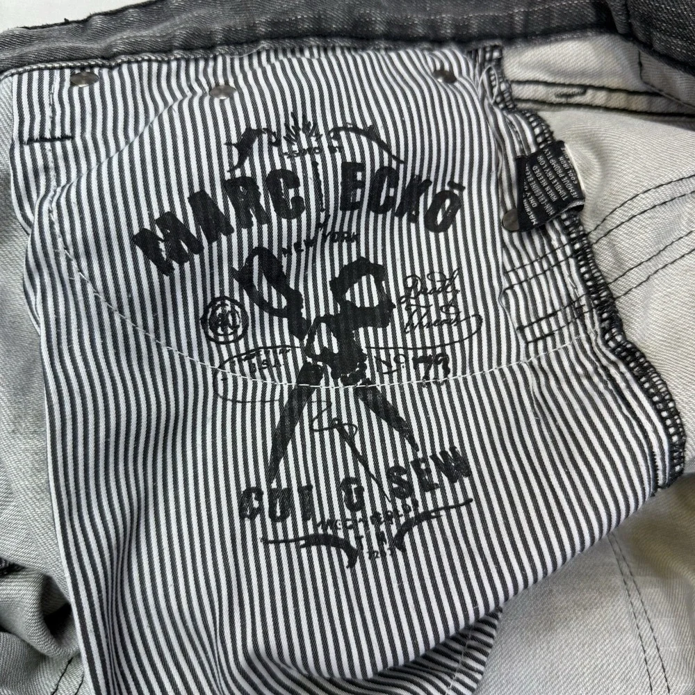 VTG Marc Ecko Jeans Cut and Sew Black Denim Men's 38x30 Straight Grunge Designer